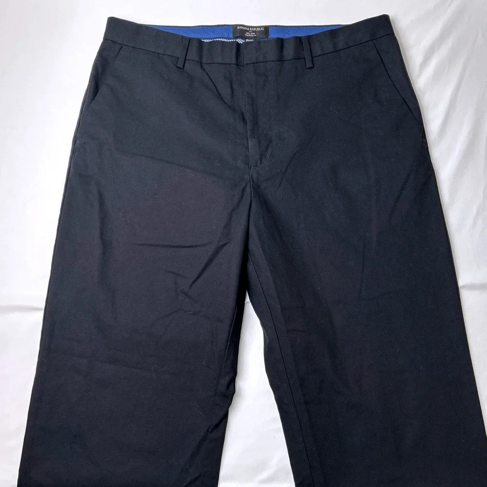 Banana Republic Mens Non Iron Tailored Fit Chino Pants Size 35x32 Black Work